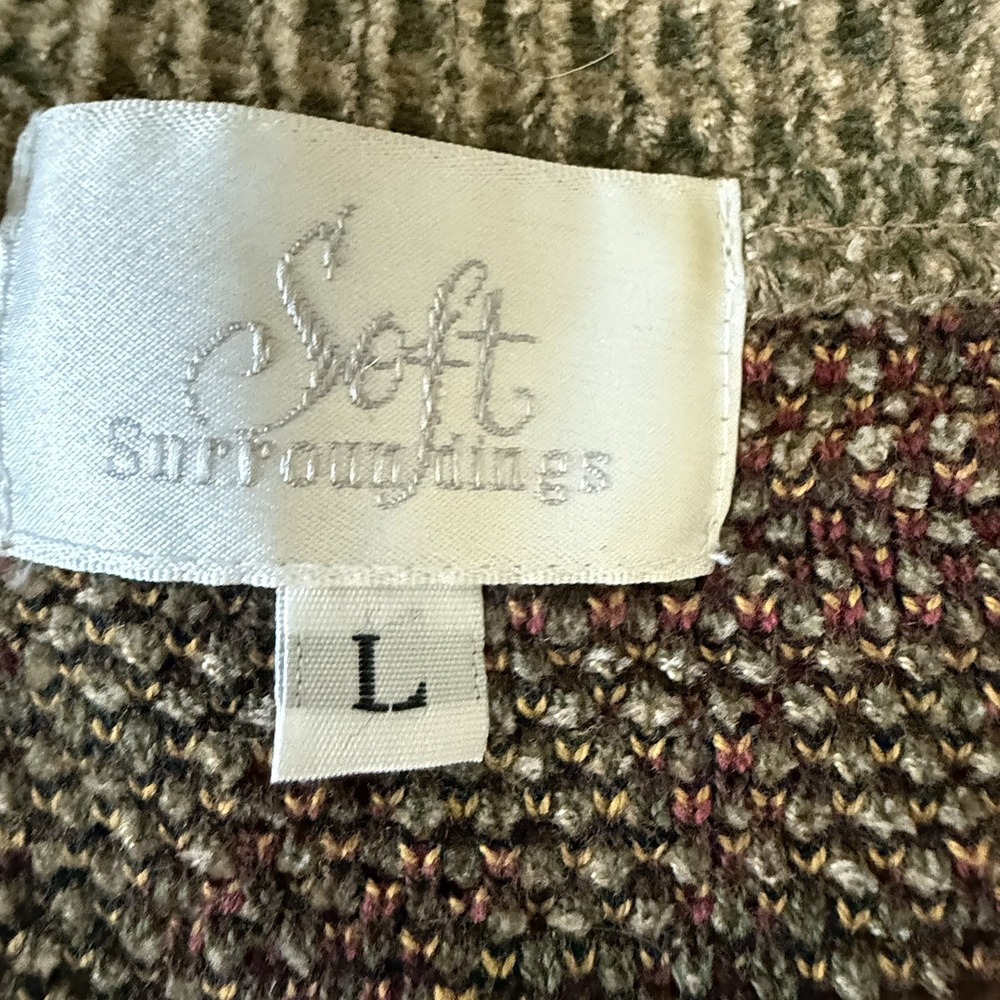Soft Surroundings Large Aztec Knit Duster‎ Cardigan Sweater Boho Long F/W - Picture 6 of 8